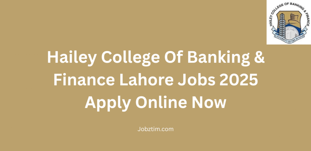 Hailey College Of Banking & Finance Lahore Jobs 2025 Apply Online Now